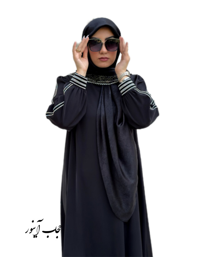 عبای پیراهنی مجلسی نگین سوپرالیزه