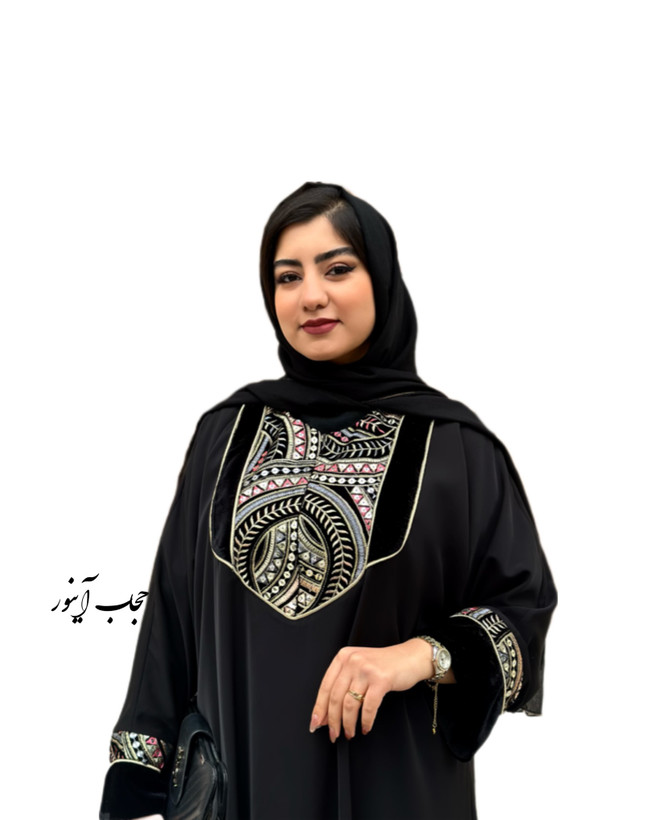 عبای فری سایز (مجلسی) زیپ شیردهی ، سوزندوزی رونیکا