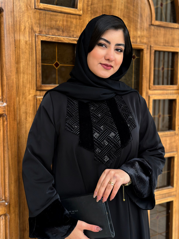 پیراهن عبایی مشکی کرپ الیزه (مجلسی) روشنک