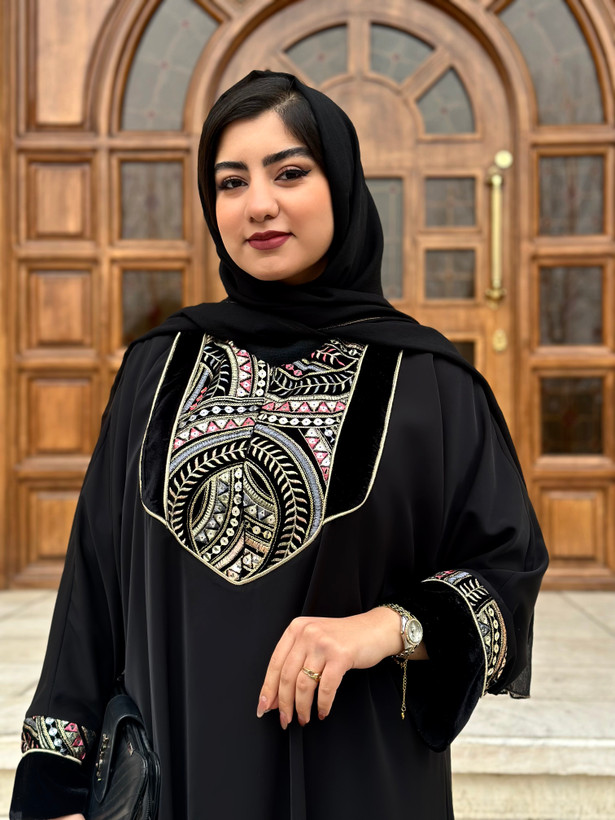 عبای فری سایز (مجلسی) زیپ شیردهی ، سوزندوزی رونیکا