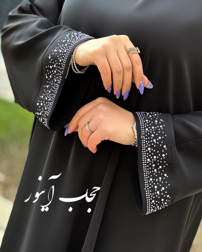 عبای بارانا اماراتی مجلسی فری سایز جواهردوزی