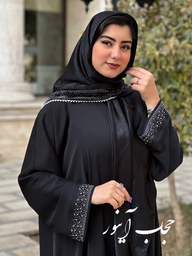 عبای بارانا اماراتی مجلسی فری سایز جواهردوزی