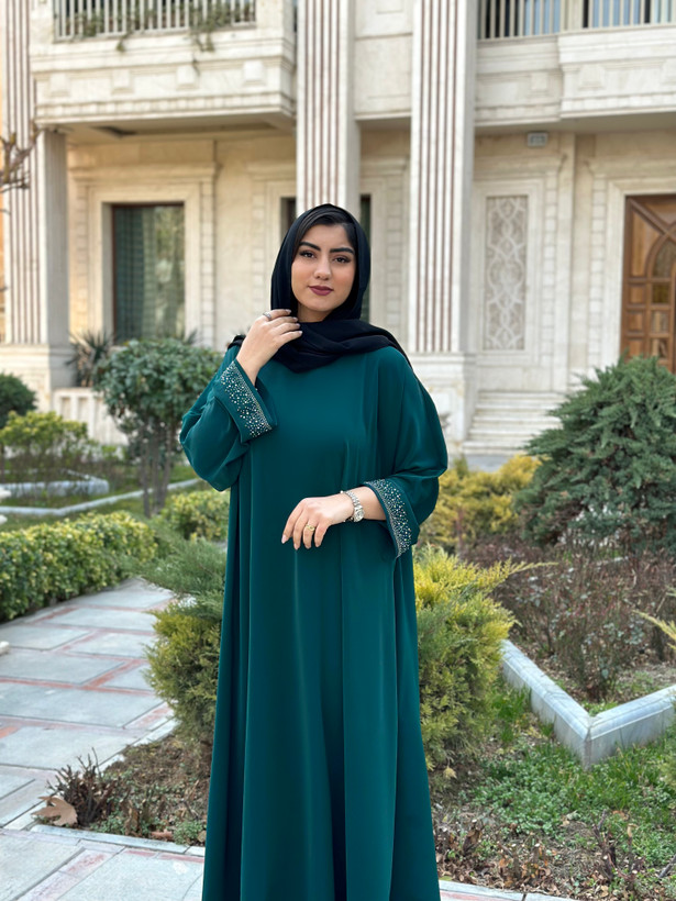 عبای بارانا اماراتی مجلسی فری سایز جواهردوزی